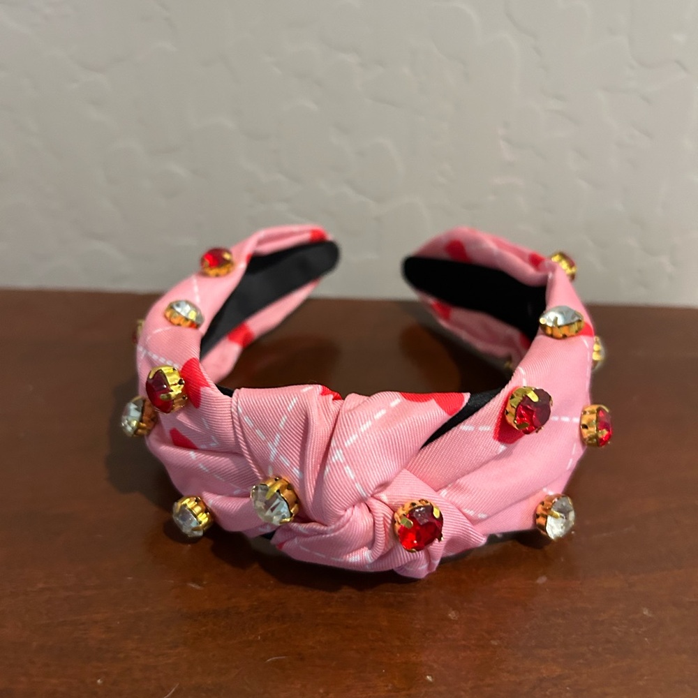 Pink Knotted Jeweled Headband